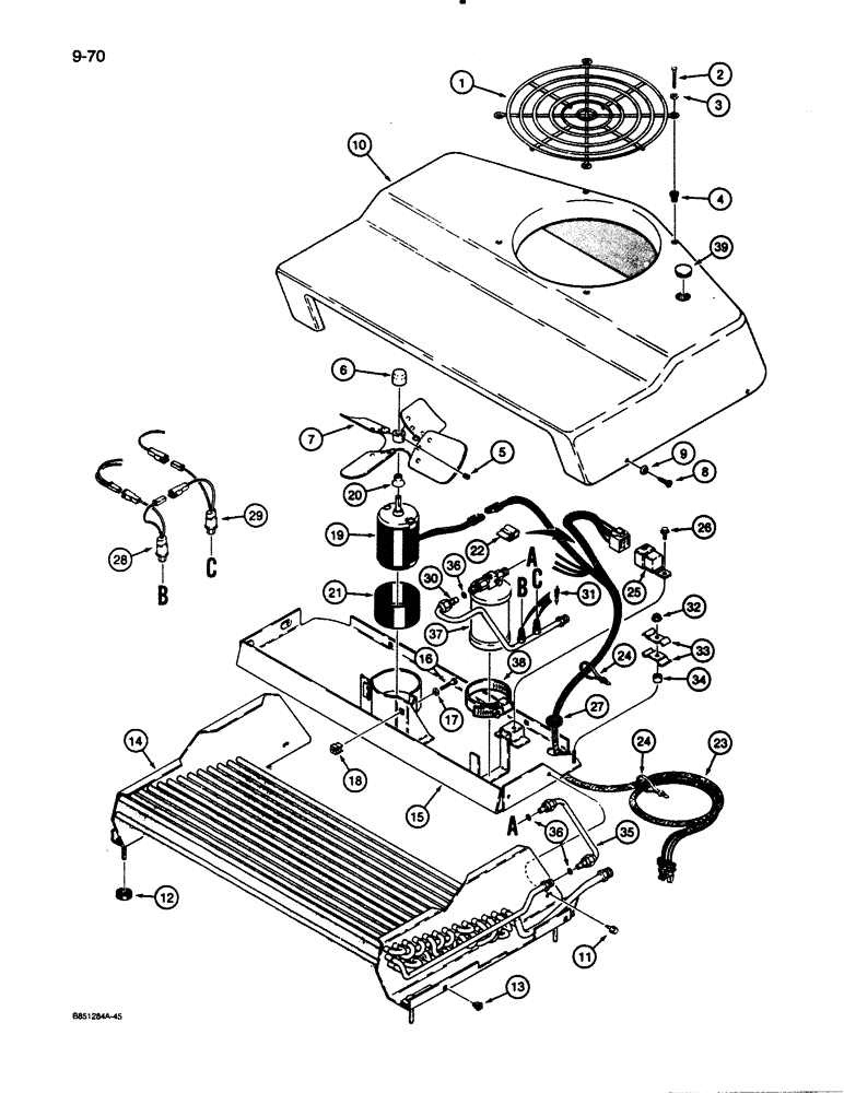 Схема запчастей Case W30 - (9-70) - L115234 AIR CONDITIONING CONDENSER (09) - CHASSIS/ATTACHMENTS