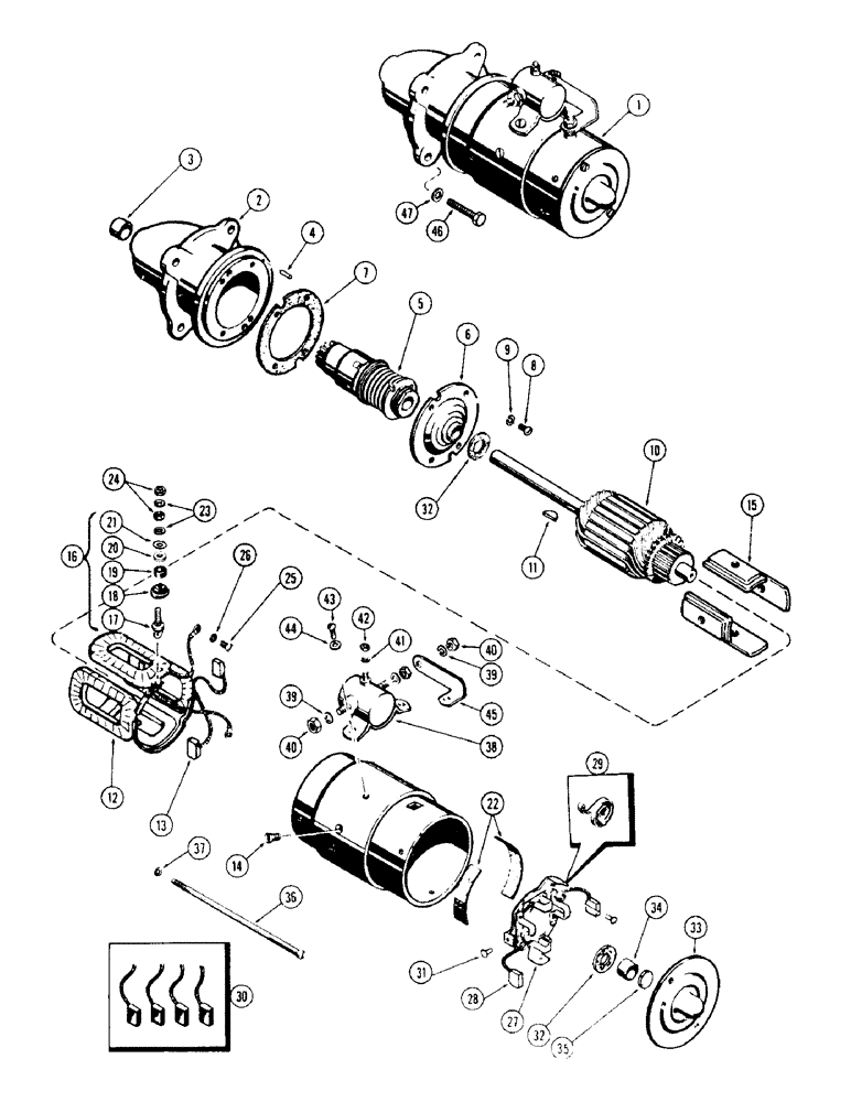 Схема запчастей Case 310G - (080) - A36584 STARTER AND MOUNTING HARDWARE, (148B) SPARK IGNITION (06) - ELECTRICAL SYSTEMS