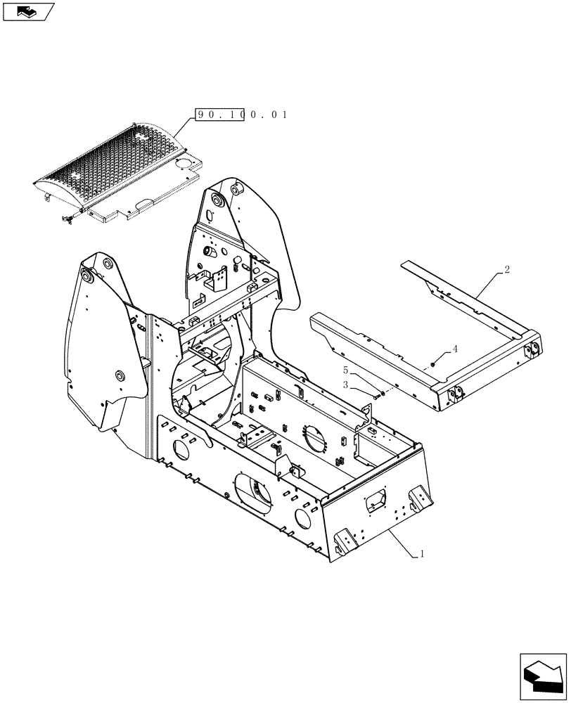 Схема запчастей Case TR320 - (90.100.AG) - CHASSIS HOODS AND COVERS (TR320) (90) - PLATFORM, CAB, BODYWORK AND DECALS