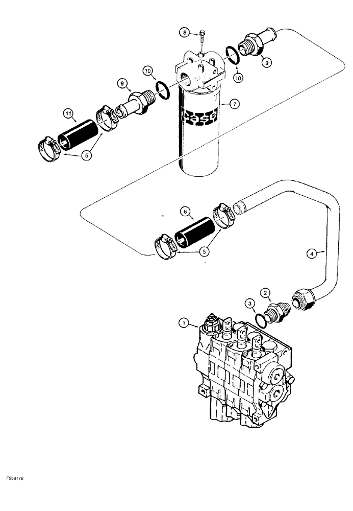 Схема запчастей Case 550G - (8-06) - EQUIPMENT HYDRAULIC CIRCUIT, CONTROL VALVE TO HYDRAULIC RESERVOIR (07) - HYDRAULIC SYSTEM