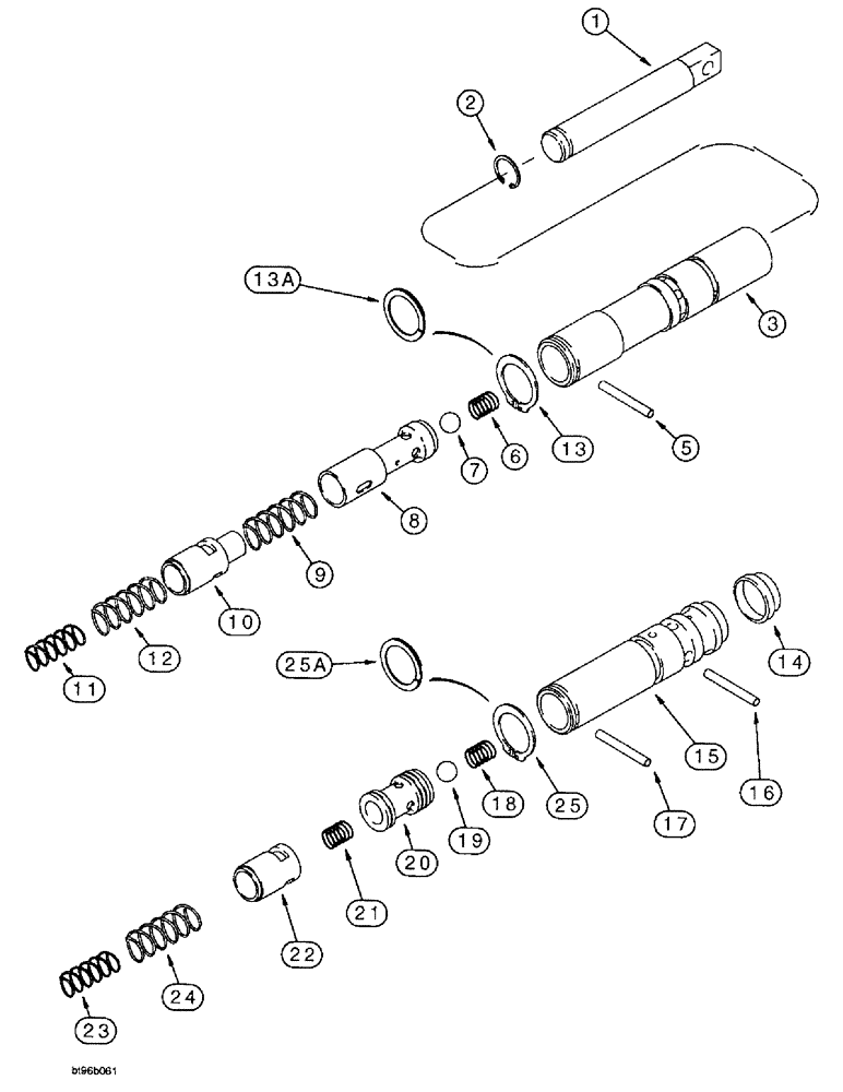 Схема запчастей Case 550E - (6-36) - TRANSMISSION CONTROL VALVE SPOOL ASSEMBLY, CLUTCH CUTOUT SPOOL ASSEMBLY (06) - POWER TRAIN