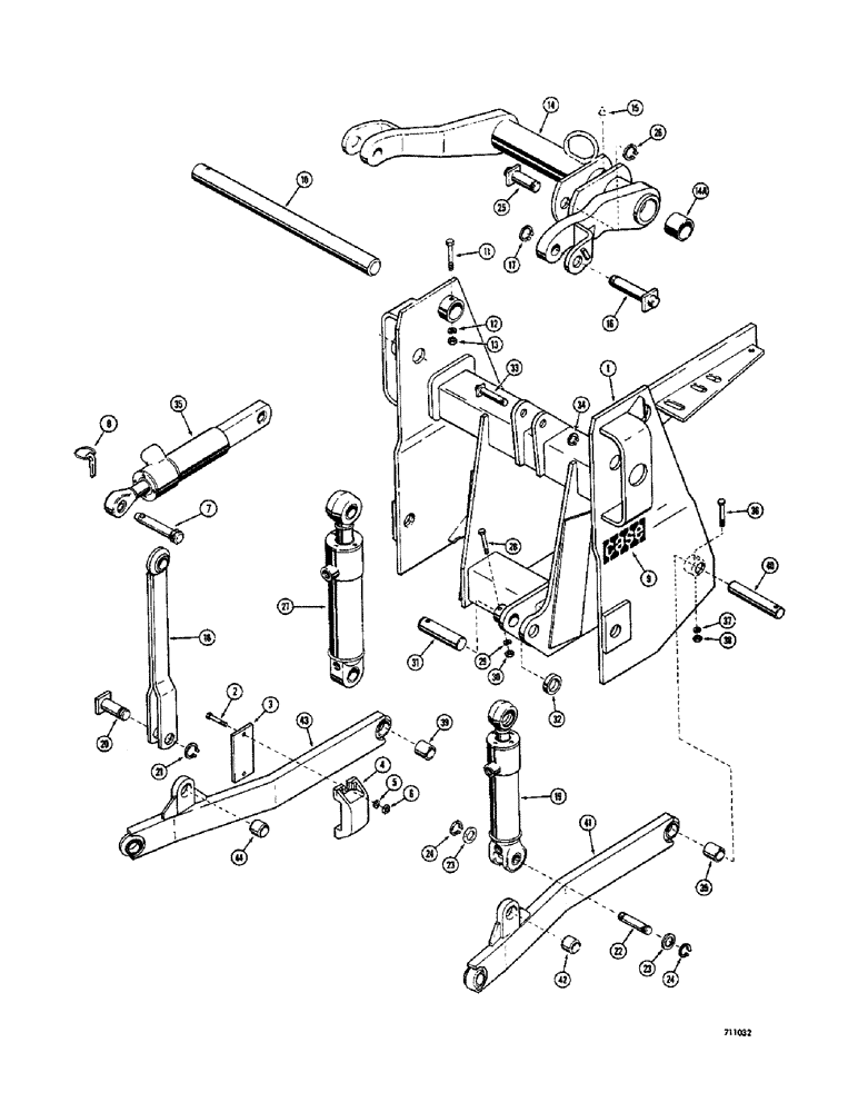 Схема запчастей Case 26 - (048) - 3-POINT HITCH MOUNTING FRAME AND RELATED PARTS 