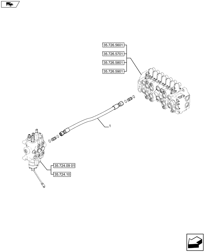 Схема запчастей Case 580SN WT - (35.726.42) - HYDRAULIC SYSTEM (35) - HYDRAULIC SYSTEMS