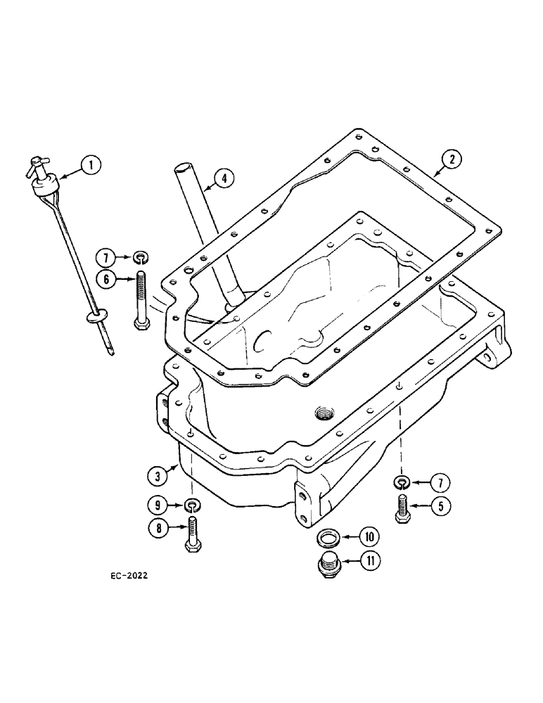 Схема запчастей Case 380B - (2-54) - OIL PAN (02) - ENGINE