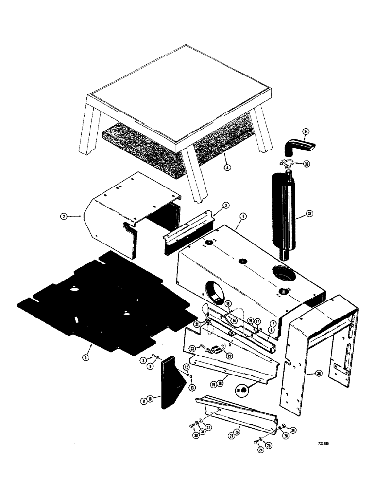 Схема запчастей Case 580B - (231A) - NOISE CONTROL COMPONENTS (09) - CHASSIS/ATTACHMENTS