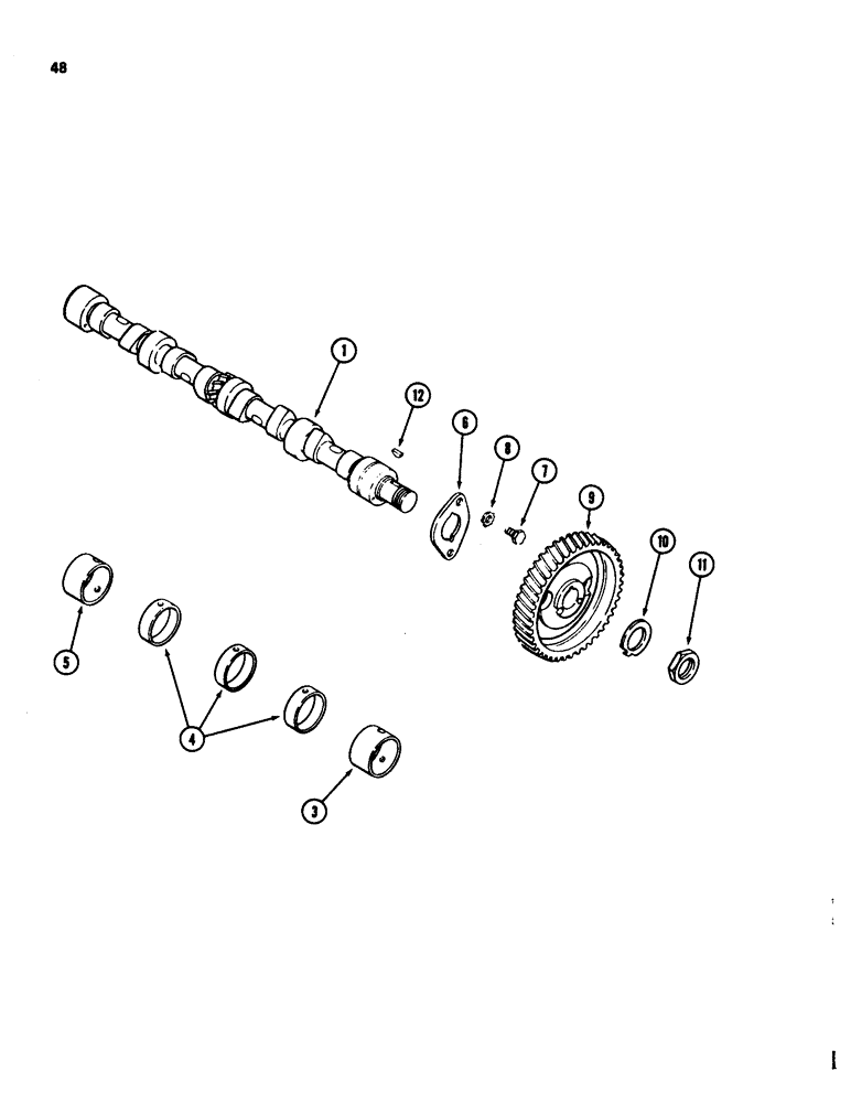 Схема запчастей Case 580D - (048) - CAMSHAFT, 207 TURBOCHARGED DIESEL ENGINE, 207 NATURALLY ASPIRATED DIESEL ENGINE (02) - ENGINE