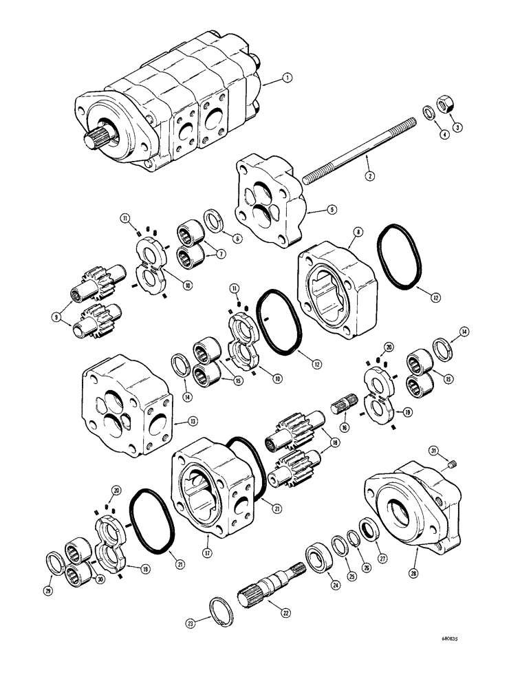 Схема запчастей Case 680CK - (234) - L26379 EQUIPMENT PUMP (35) - HYDRAULIC SYSTEMS