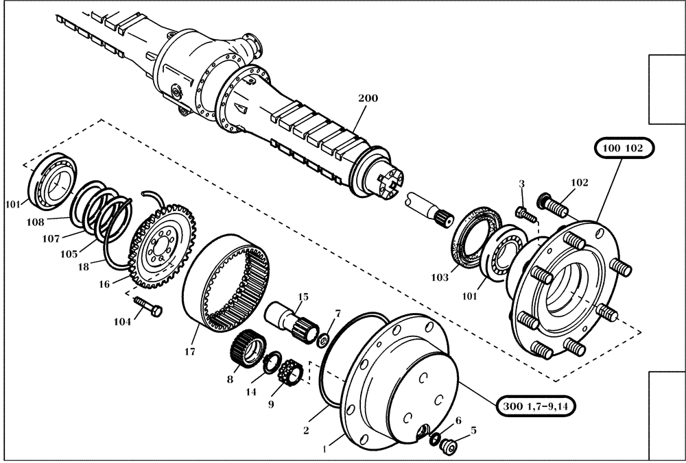 Схема запчастей Case 21D - (02.230[001]) - AXLE ARCH (S/N 561101-UP) No Description