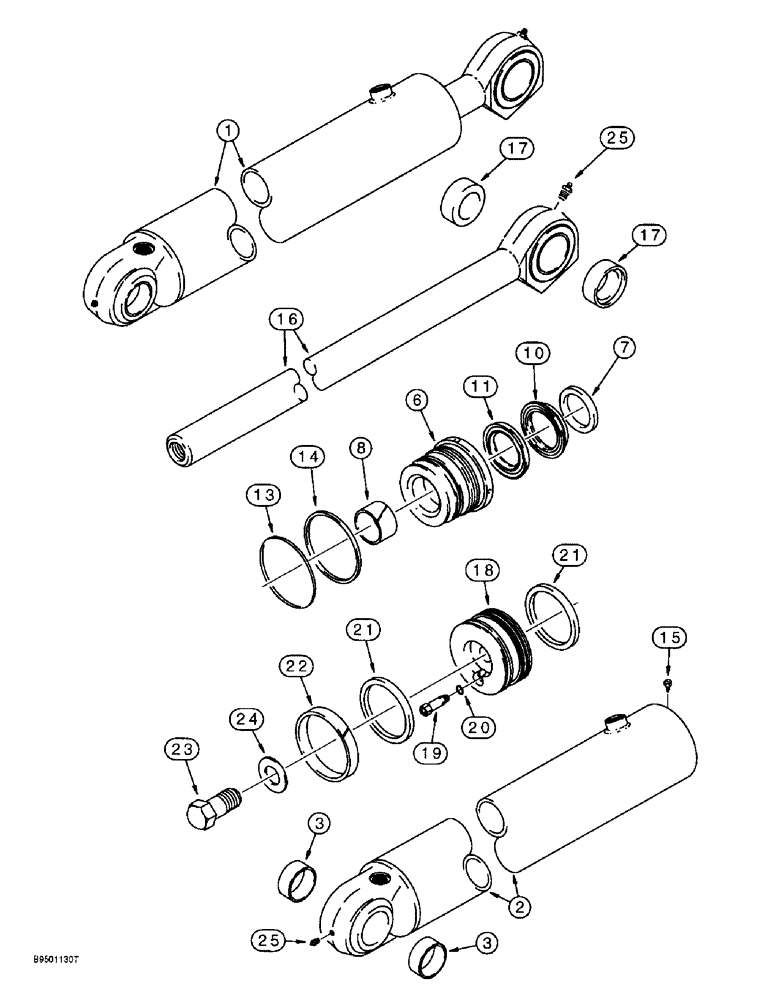 Схема запчастей Case 590L - (8-158) - BACKHOE BOOM CYLINDER (08) - HYDRAULICS