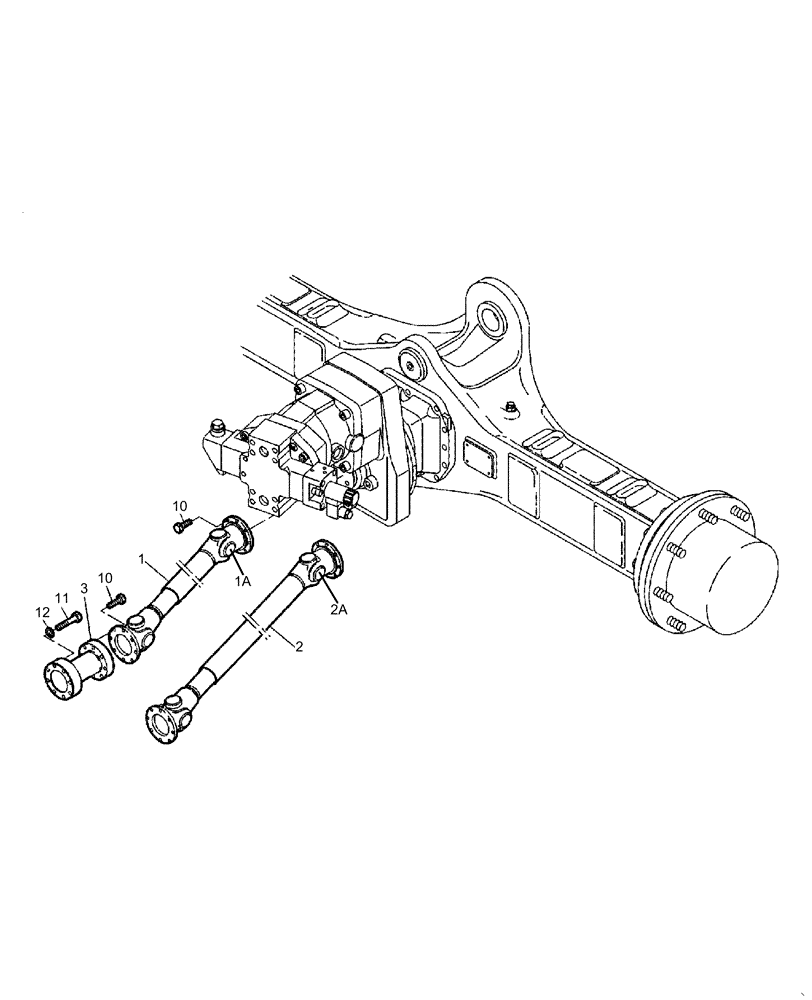 Схема запчастей Case 321D - (07.010[2987075001]) - DRIVE SHAFT INSTALLTION STANDARD (14) - MAIN GEARBOX & DRIVE