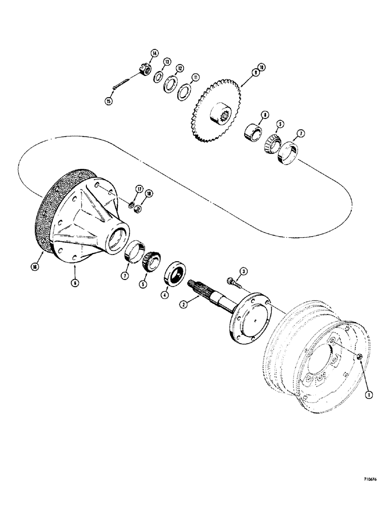 Схема запчастей Case 1700-SERIES - (116) - FRONT AND REAR AXLE ASSEMBLY WITHOUT BRAKE (23) - FOUR WHEEL DRIVE SYSTEM