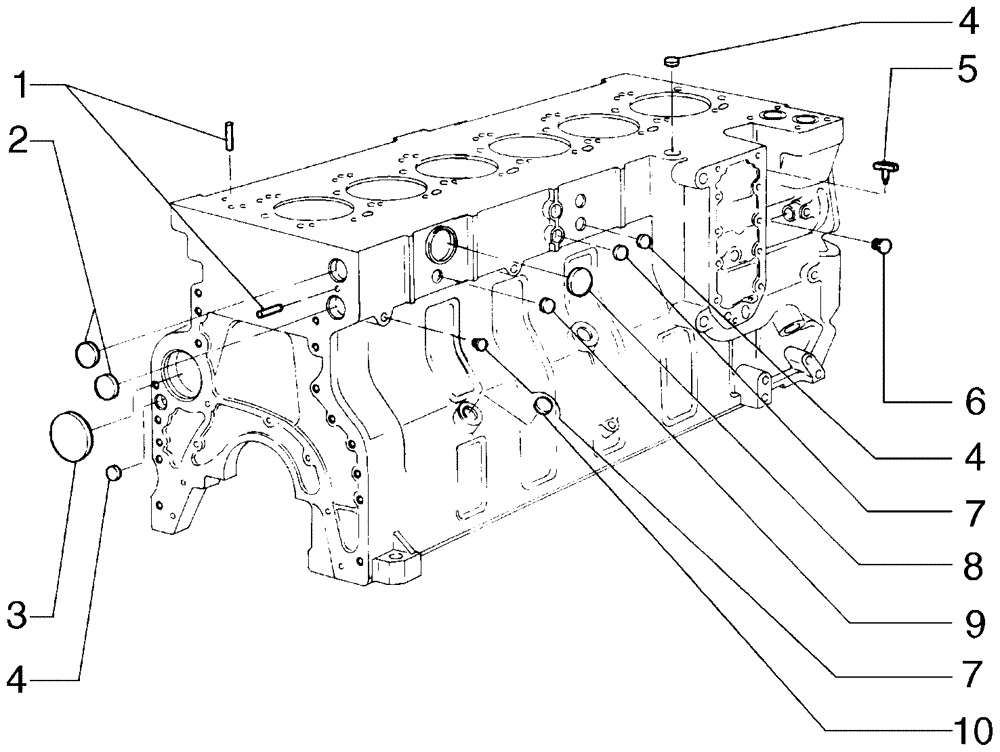 Схема запчастей Case 885 - (02-42[03]) - CYLINDER BLOCK (02) - ENGINE