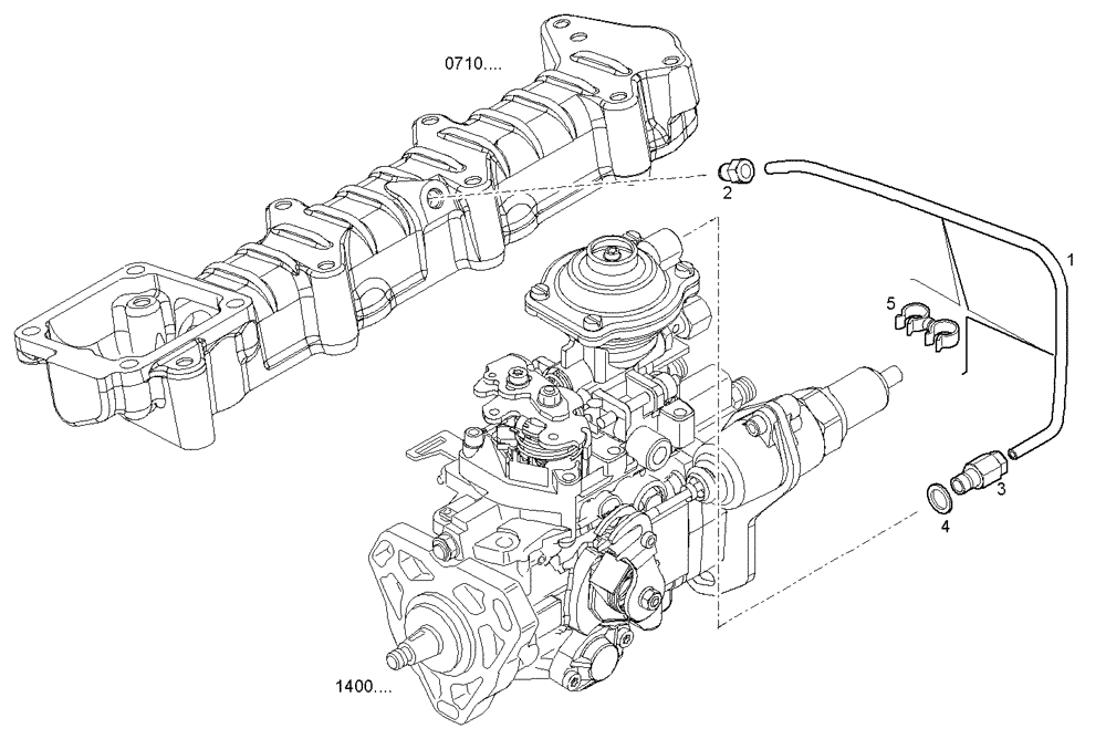 Схема запчастей Case F5CE9454G A001 - (1468.007) - L.D.A. PIPE (10) - ENGINE