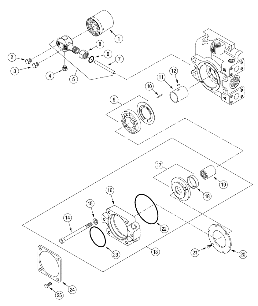 Схема запчастей Case 960 - (06-06) - PUMP ASSY, TANDEM (06) - POWER TRAIN