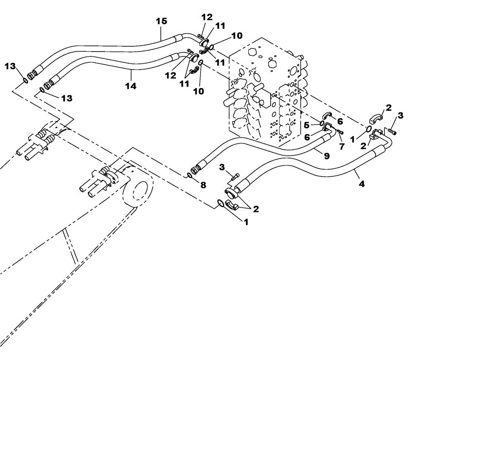 Схема запчастей Case CX470C - (08-016-00[01]) - HYDRAULIC CIRCUIT - DIPPER AND BUCKET CYLINDER (07) - HYDRAULIC SYSTEM