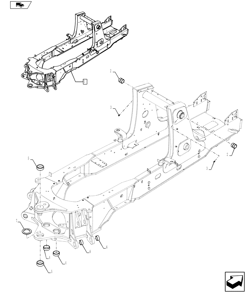 Схема запчастей Case 590SN - (39.100.0202) - CHASSIS (39) - FRAMES AND BALLASTING