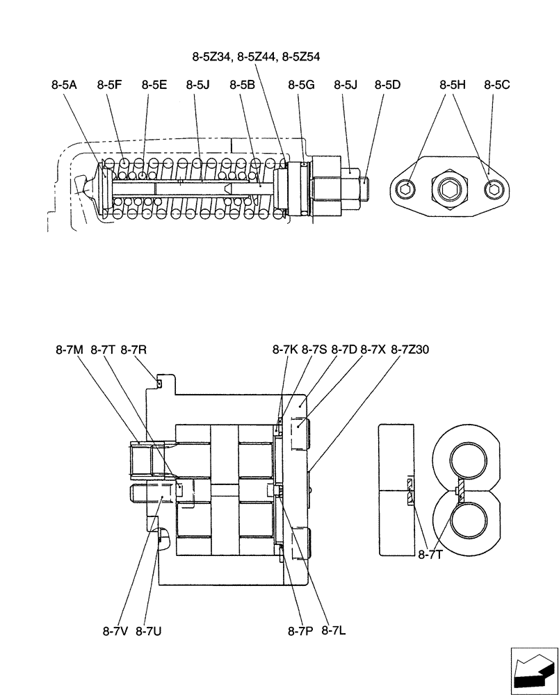 Схема запчастей Case CX31B - (01-025[04]) - POWER TAKE-OFF ASSY (35) - HYDRAULIC SYSTEMS