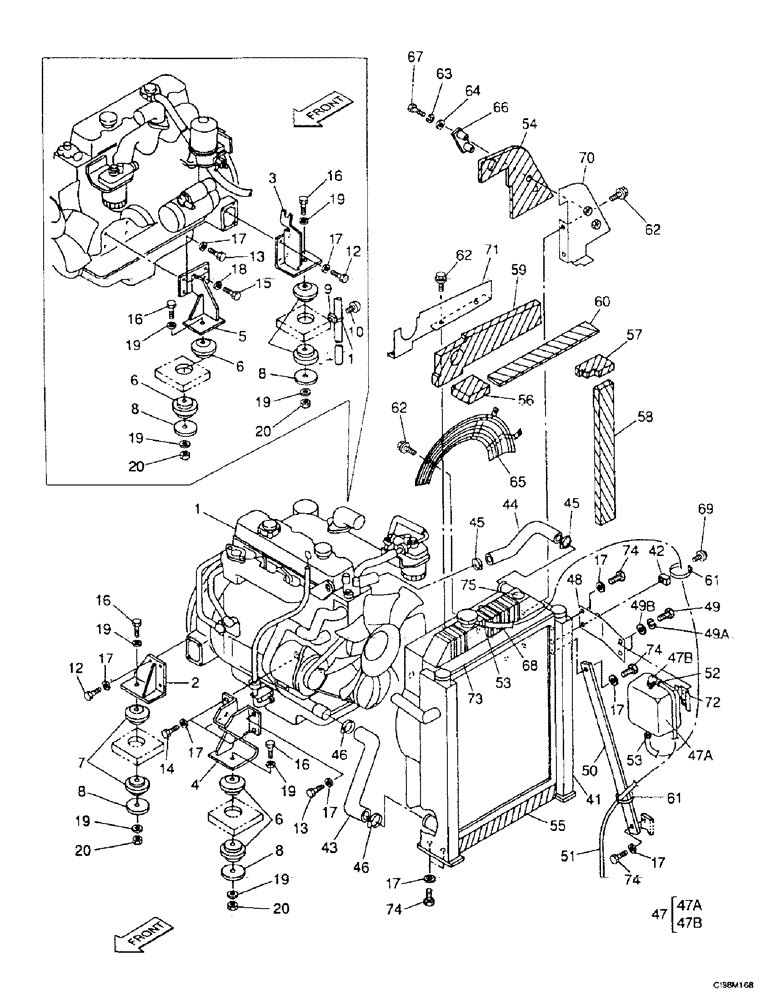 Схема запчастей Case 9007B - (2-02) - ENGINE - COOLER (02) - ENGINE