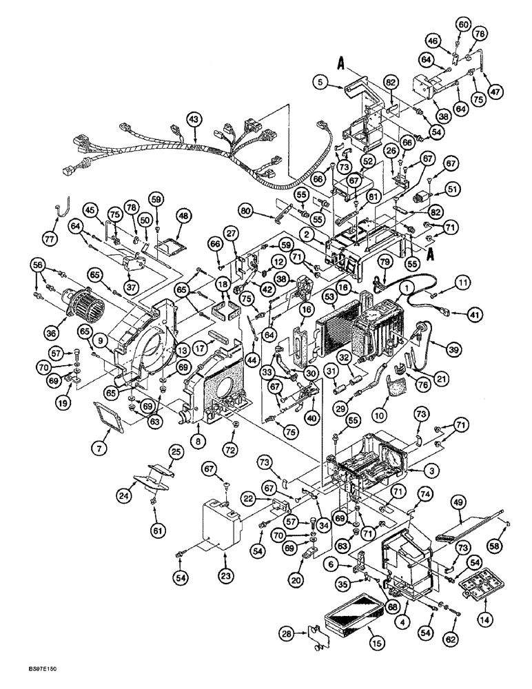 Схема запчастей Case 9045B - (9-072) - AIR CONDITIONER COMPONENTS (09) - CHASSIS