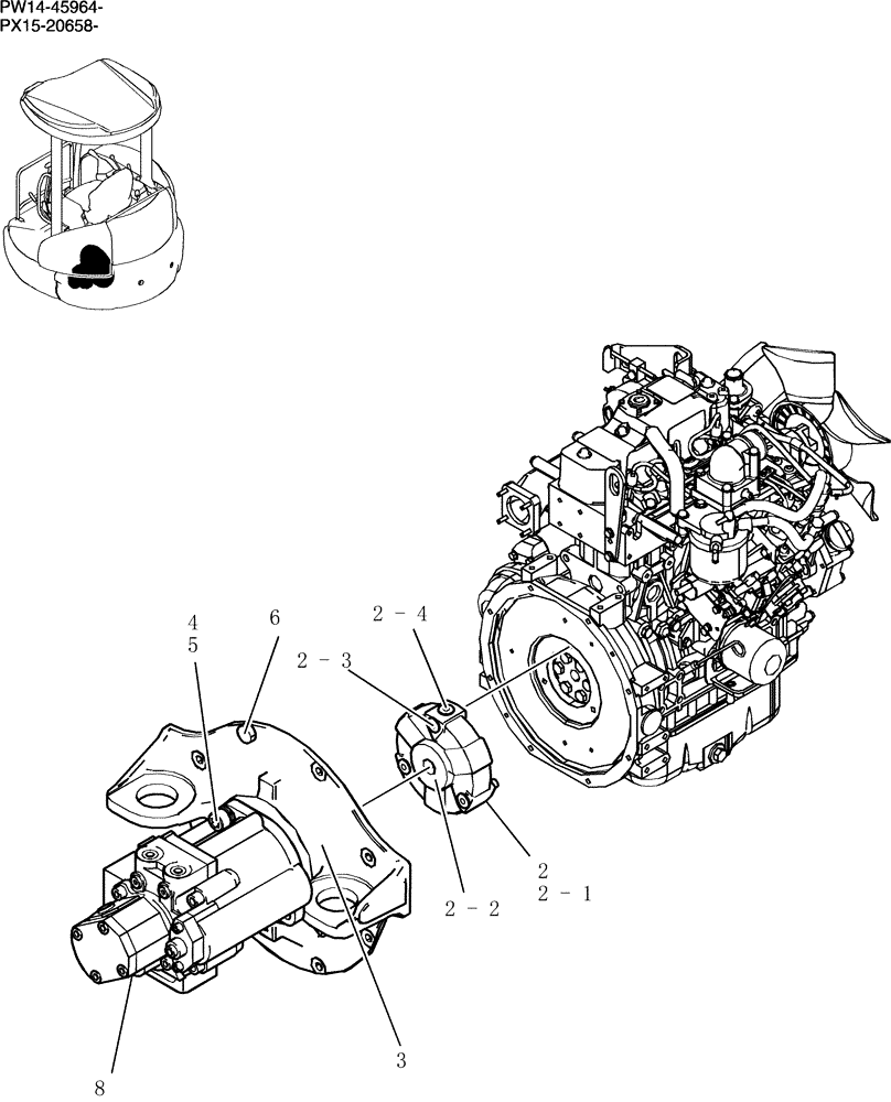 Схема запчастей Case CX31B - (070-01[1]) - POWER TAKE-OFF ASSEMBLY (00) - GENERAL & PICTORIAL INDEX