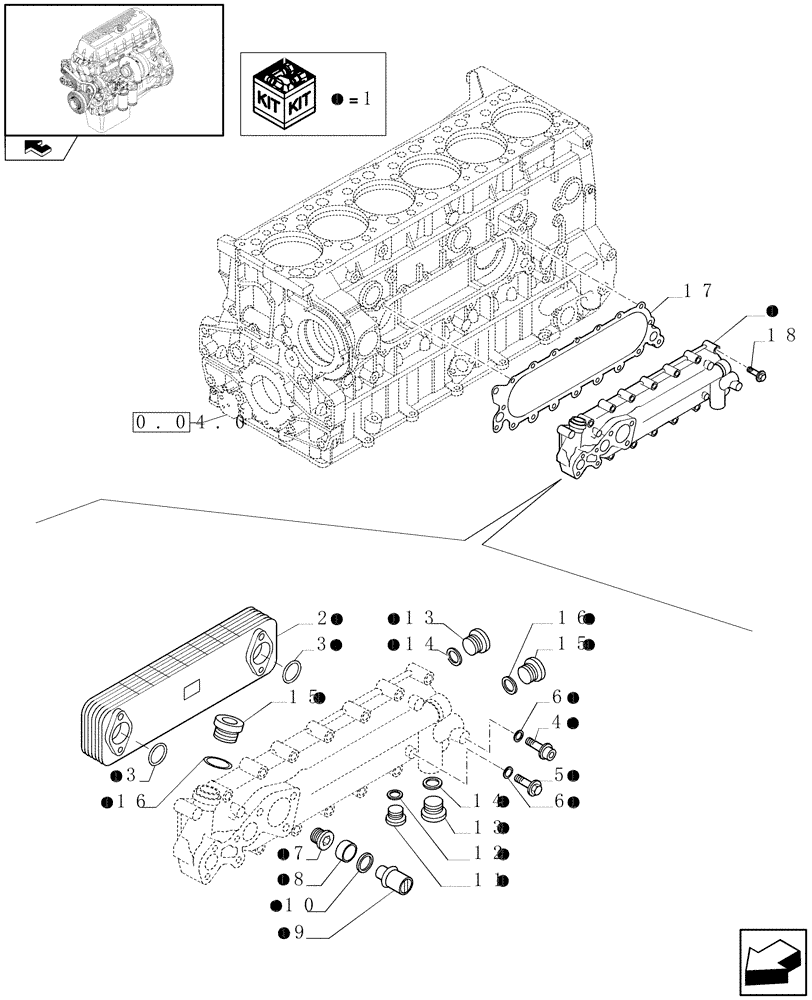 Схема запчастей Case F3AE0684P E909 - (0.31.0) - HEAT EXCHANGER (504139732) 