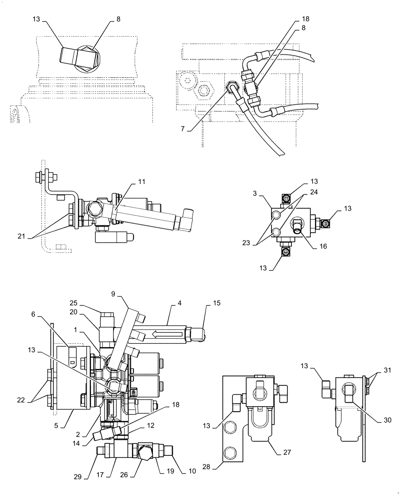 Схема запчастей Case CX36B - (01-061[02]) - CONTROL LINES, VALVE (COOLER) (35) - HYDRAULIC SYSTEMS