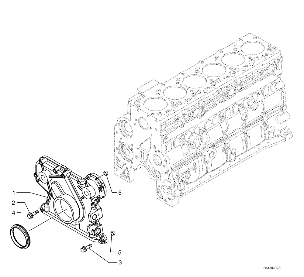 Схема запчастей Case 821E - (02-25) - FRONT GEAR COVER (02) - ENGINE