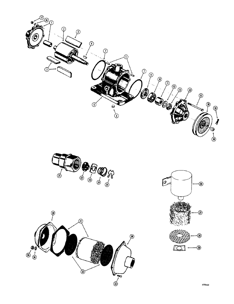 Схема запчастей Case W9B - (120) - HYDROVAC VACUUM PUMP (07) - BRAKES