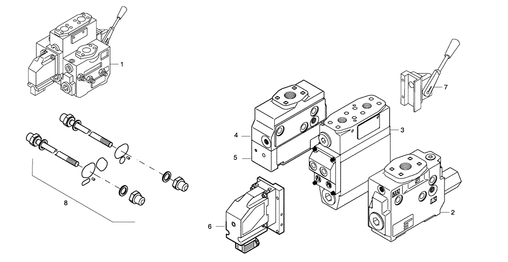 Схема запчастей Case 330 - (72H00010001[01]) - DUMPING SYSTEM - DISTRIBUTION VALVE (19) - OPTIONS