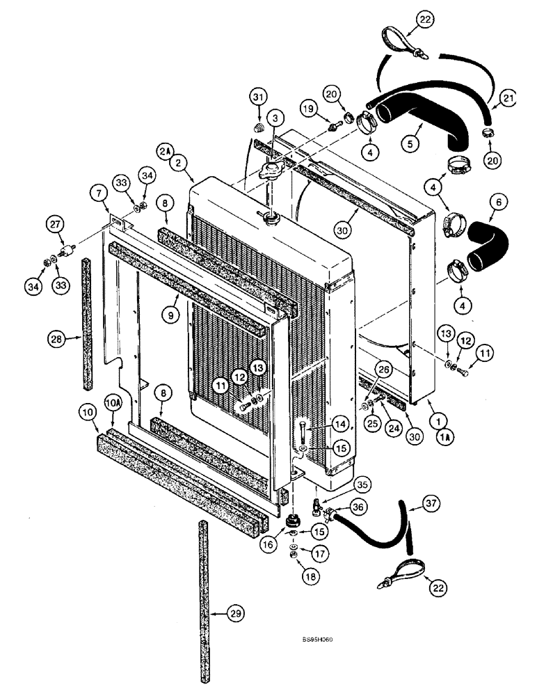 Схема запчастей Case 821B - (2-04) - RADIATOR AND RADIATOR MOUNTING (02) - ENGINE