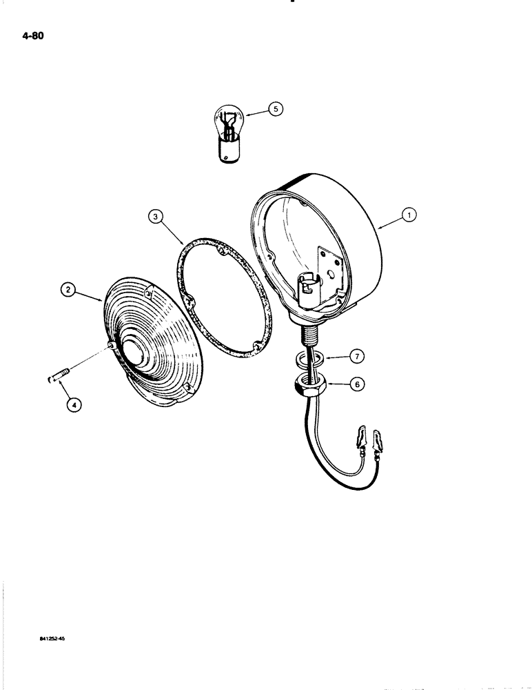 Схема запчастей Case W20C - (4-080) - STOP AND TAIL LAMP, USED ON W20C P.I.N. 9155766 AND AFTER (04) - ELECTRICAL SYSTEMS