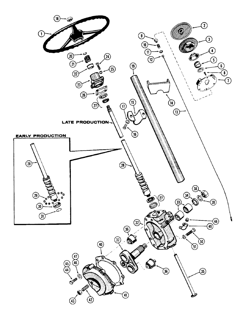 Схема запчастей Case W12 - (132) - HORN BUTTON-STEERING WHEEL AND GEAR (06) - POWER TRAIN