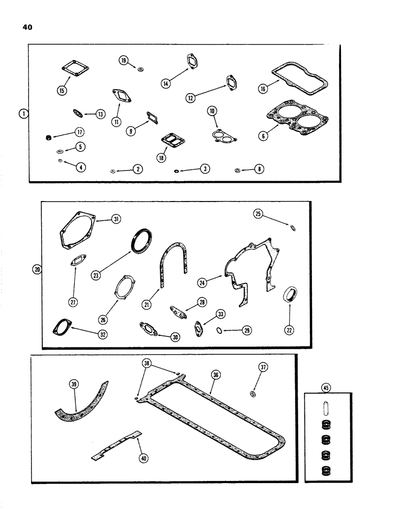 Схема запчастей Case W26B - (040) - ENGINE GASKET KITS, (504BDT) DIESEL ENGINE, VALVE GRIND KIT (02) - ENGINE