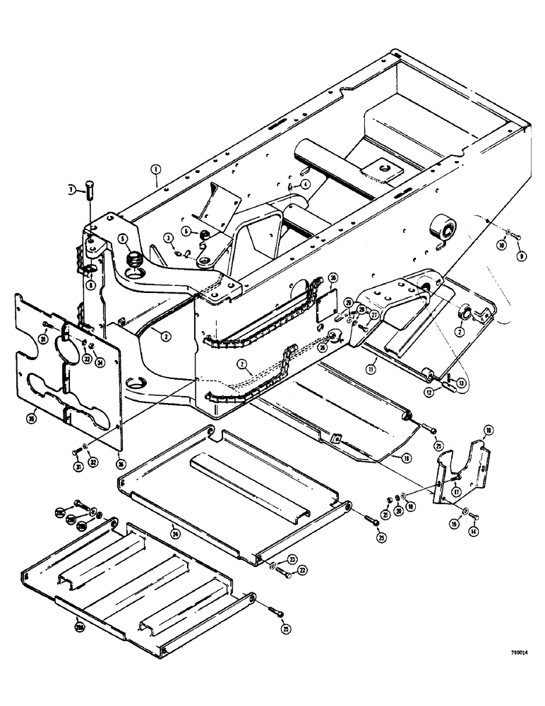 Схема запчастей Case 600 - (222) - FRAME FRONT, USED TRACTOR SERIAL NUMBER 9116848 AND AFTER (05) - UPPERSTRUCTURE CHASSIS