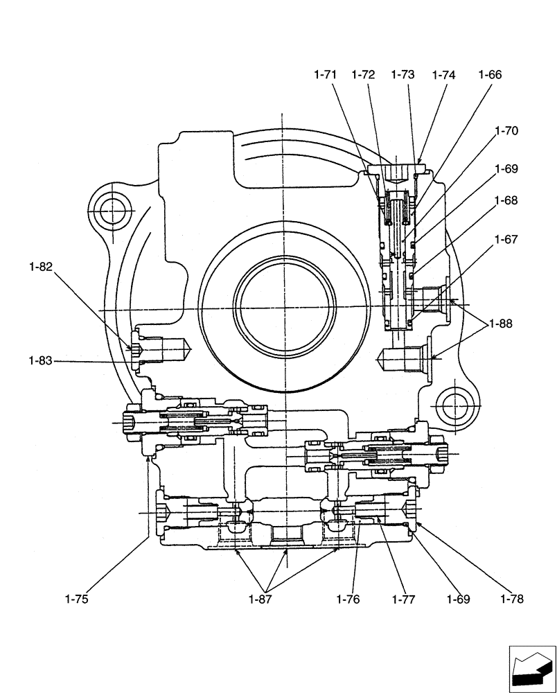 Схема запчастей Case CX31B - (01-027[03]) - MOTOR INSTAL, SWING (35) - HYDRAULIC SYSTEMS