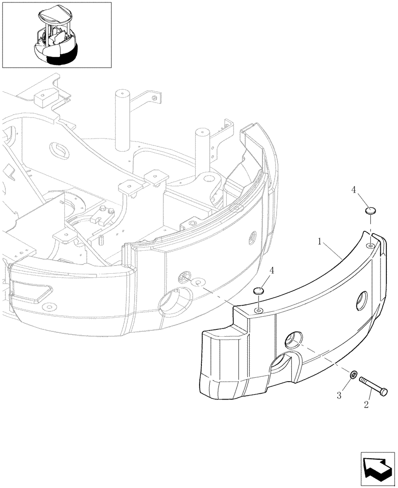 Схема запчастей Case CX27B - (5.0072[01]) - EXTRA - COUNTERWEIGHT - 747650040 (05) - Section 5