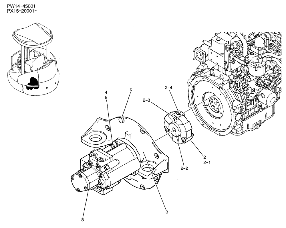 Схема запчастей Case CX31B - (01-017) - POWER TAKE-OFF ASSY (35) - HYDRAULIC SYSTEMS