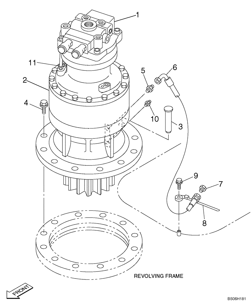 Схема запчастей Case CX210LR - (08-35A) - MOUNTING - SWING MOTOR, PIN DAC0721172 - DAC0721422 (08) - HYDRAULICS