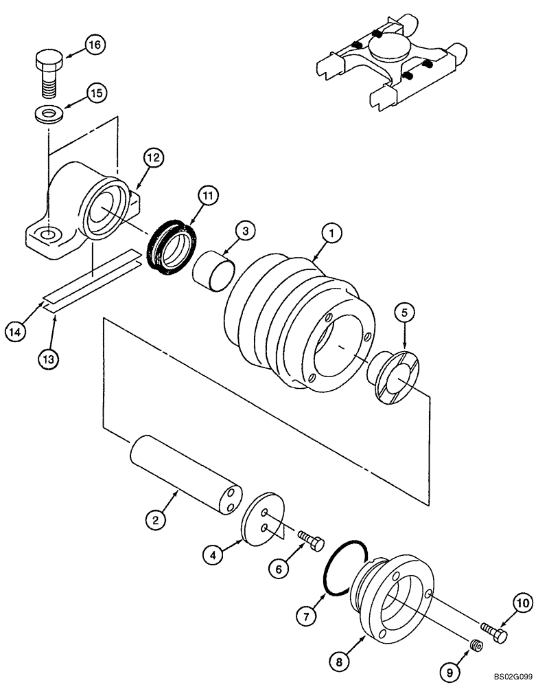 Схема запчастей Case CX240LR - (05-07A) - TRACK - ROLLER, UPPER; PIN DAC0724171 - (11) - TRACKS/STEERING