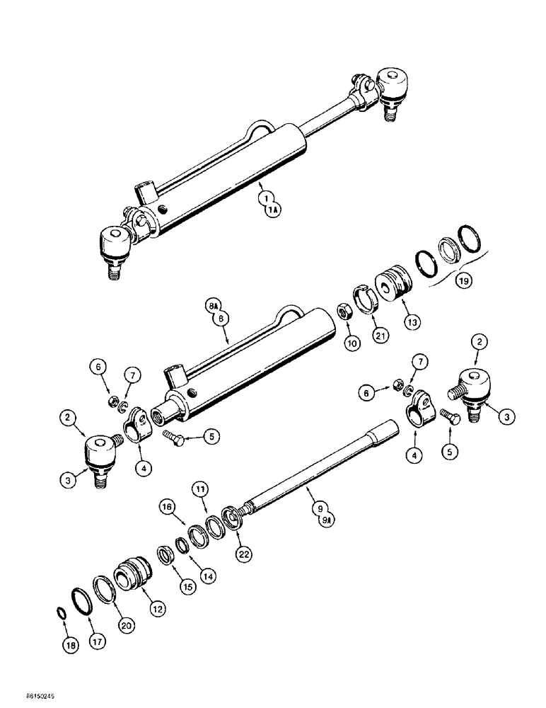 Схема запчастей Case 586E - (5-12) - STEERING CYLINDERS (05) - STEERING