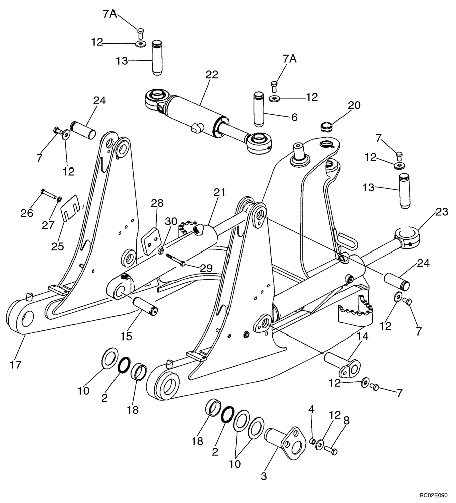 Схема запчастей Case 850K - (09-01) - FRAME, LIFT - CYLINDERS, MOUNTING (09) - CHASSIS/ATTACHMENTS