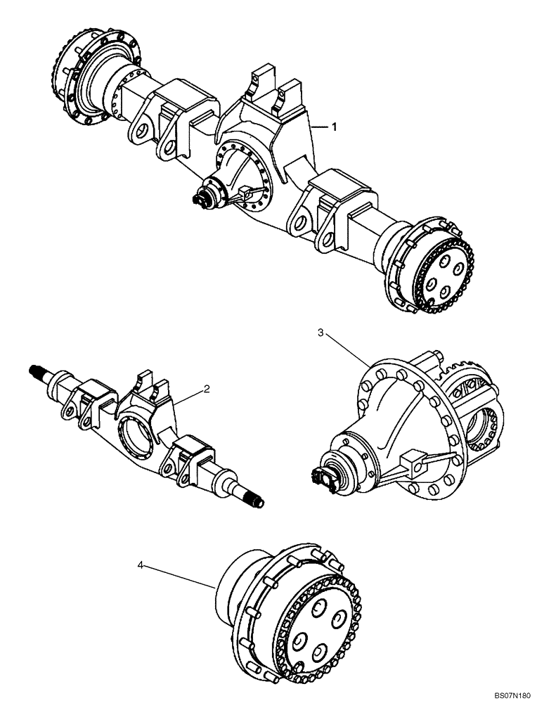 Схема запчастей Case 330B - (33A00000141[001]) - SECTION INDEX, REAR AXLE ASSY W/WET BRAKE (89500424757) (11) - AXLES/WHEELS