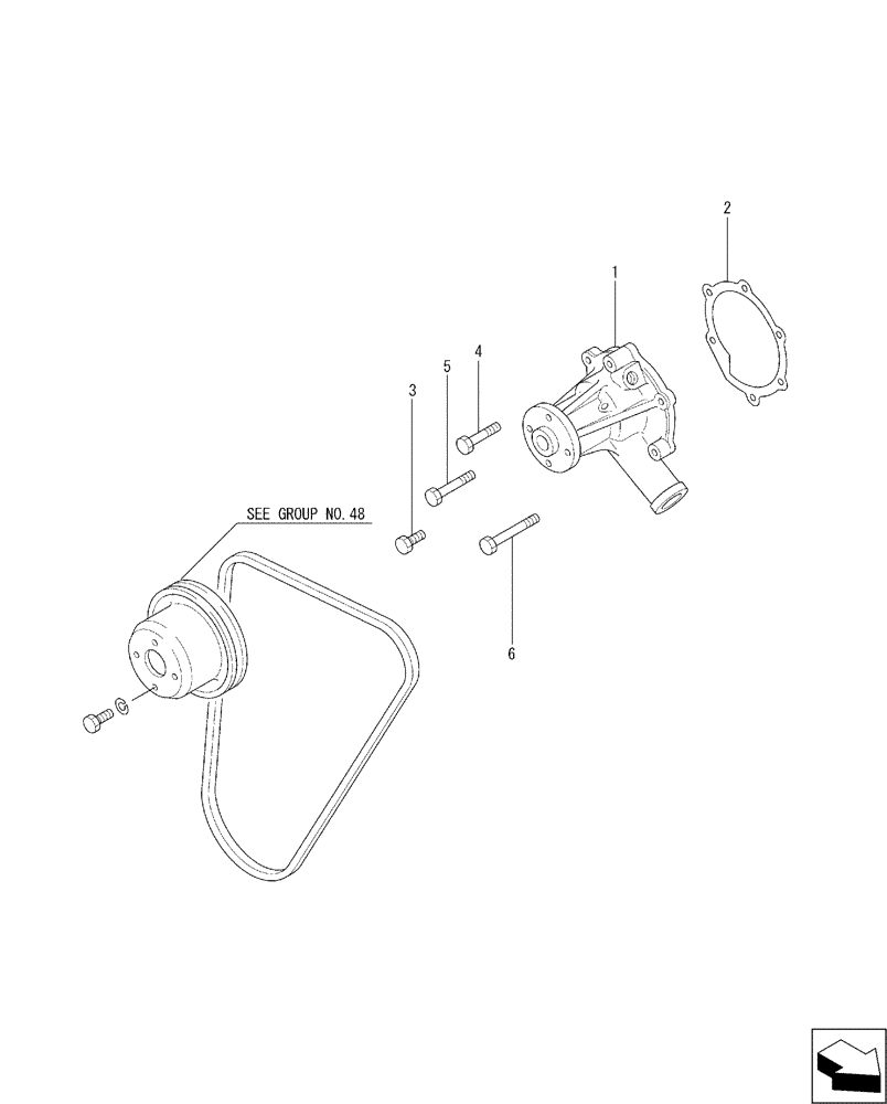 Схема запчастей Case CX17B - (08-014) - WATER PUMP (10) - ENGINE