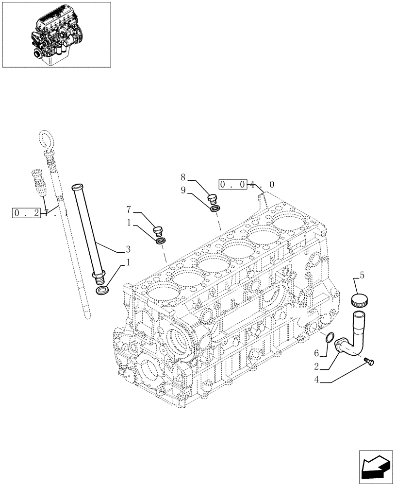 Схема запчастей Case F3BE0684E B003 - (0.27.0[01]) - OIL LEVEL CHECK (504069653 - 504040195 - 504055391) 