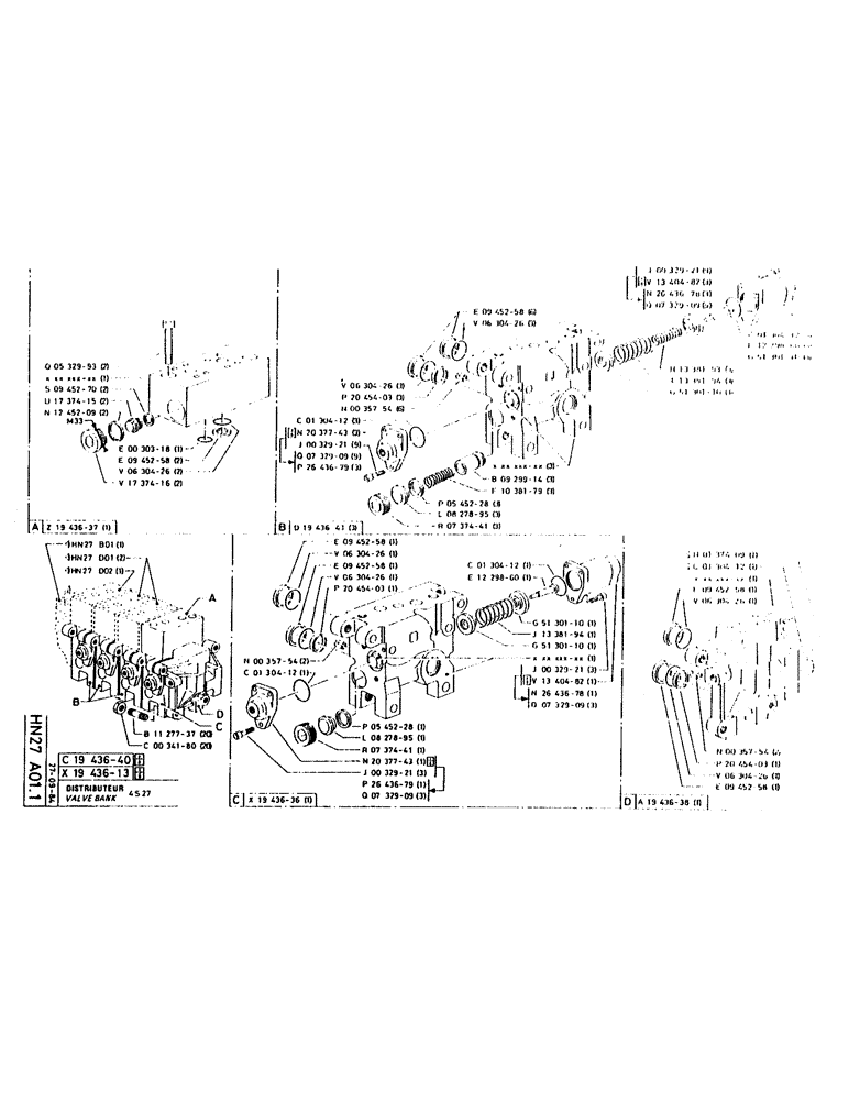 Схема запчастей Case 160CL - (224) - VALVE BANK (07) - HYDRAULIC SYSTEM