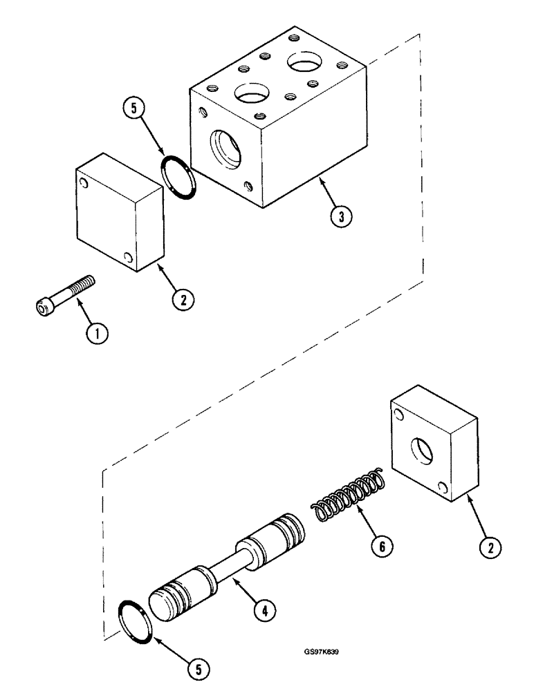 Схема запчастей Case 220B - (8-158) - PARALLEL CONTROL REGULATOR VALVE, P.I.N. 74570 THROUGH 74597, P.I.N. 03201 AND AFTER (08) - HYDRAULICS