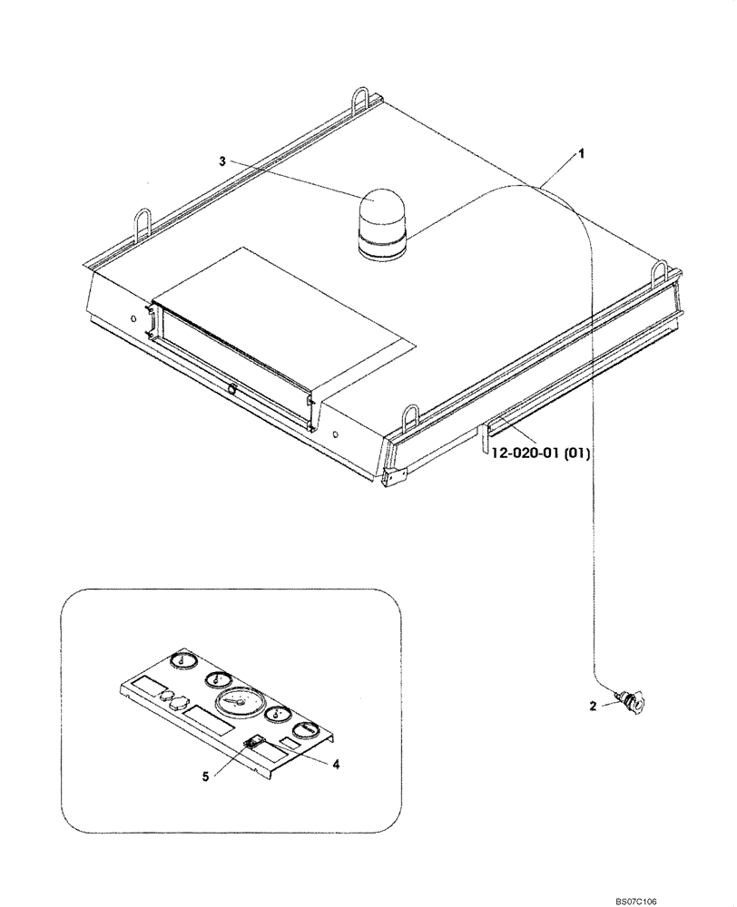 Схема запчастей Case SV212 - (04-004-00[01]) - ELECTRICAL - ROTATING BEACON (GROUP 413) (ND109573) (04) - ELECTRICAL SYSTEMS