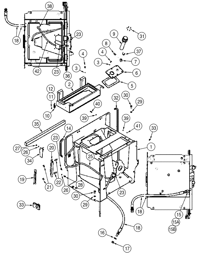 Схема запчастей Case 521D - (08-01) - RESERVOIR (08) - HYDRAULICS