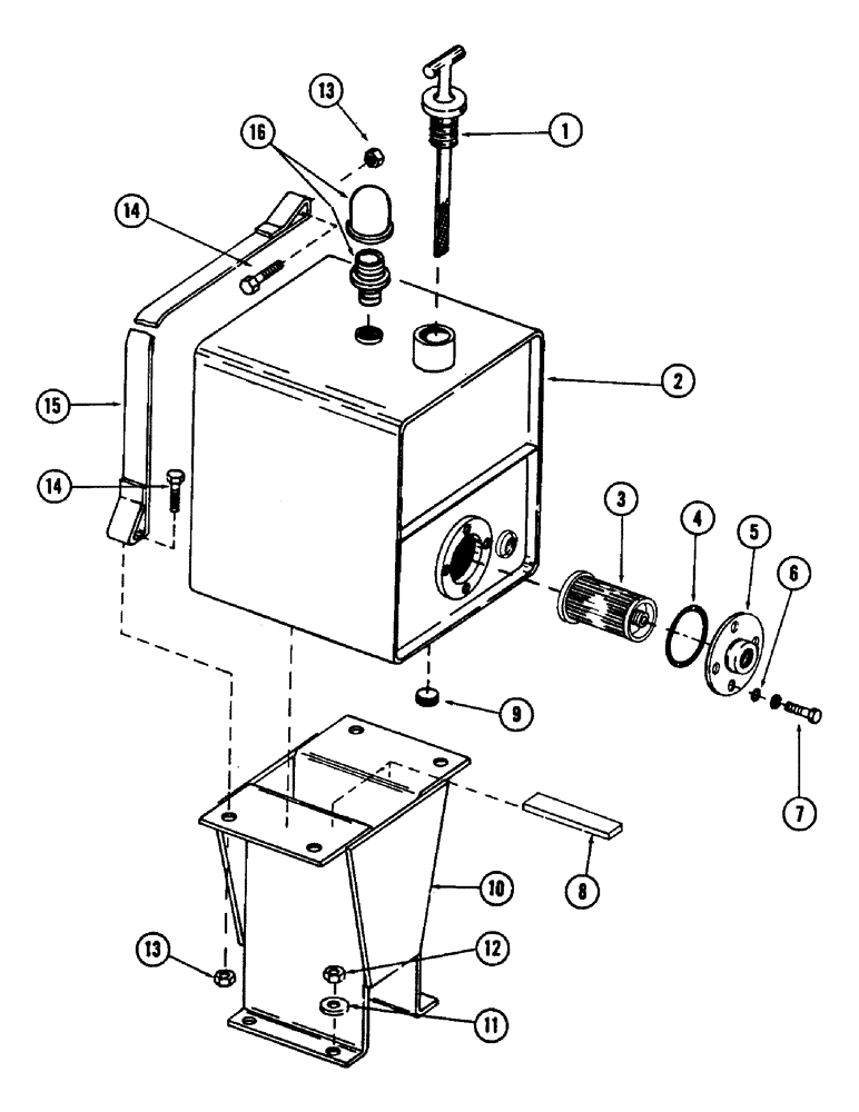 Схема запчастей Case 880B - (192) - HYDRAULIC OIL TANK AND RELATED PARTS (07) - HYDRAULIC SYSTEM