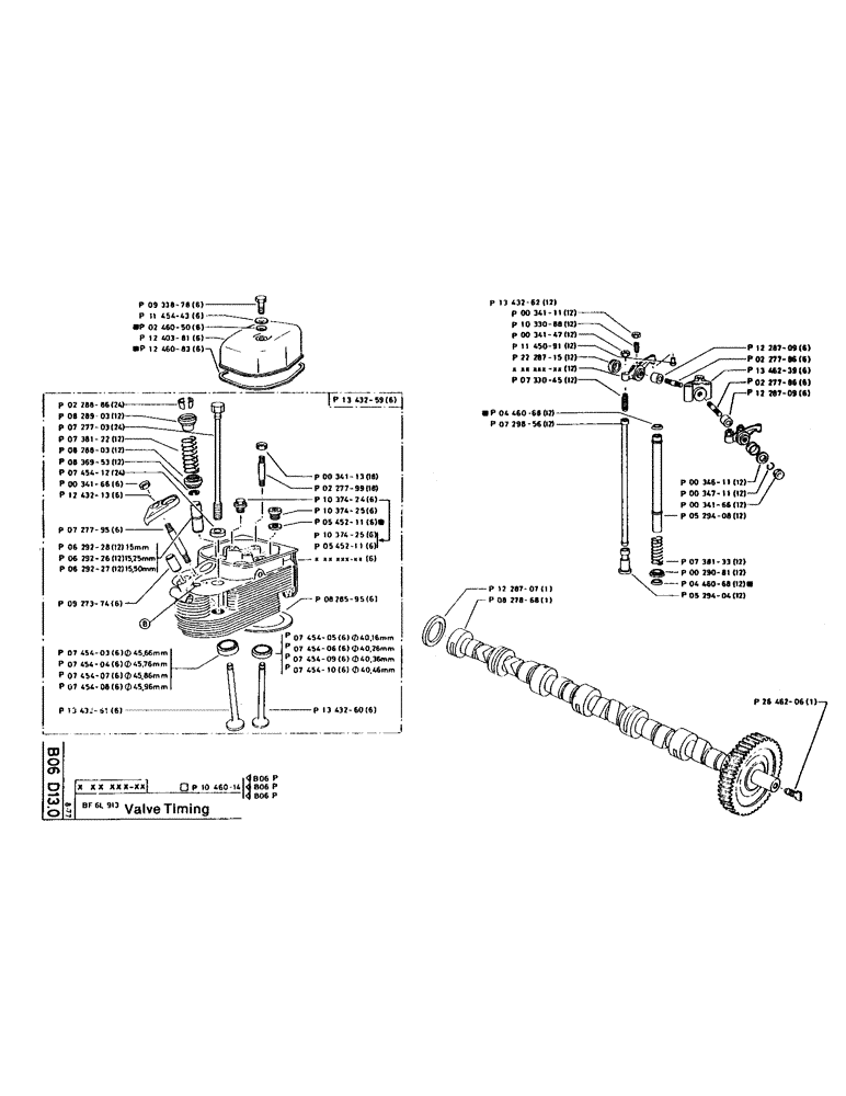 Схема запчастей Case 160CL - (22) - VALVE TIMING (01) - ENGINE